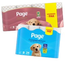 Page toiletpapier Compleet Schoon
pak à 24 rollen
of Sensitive
pak à 16 rollen